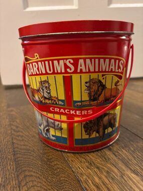 Vintage 1991 Barnum's Animals Crackers Collectible Tin Bucket Nabisco